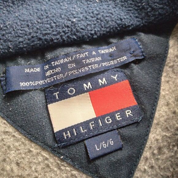 Vintage 90s Tommy Hilfiger Athletics Spell Out Pullover Fleece Jacket - Picture 5 of 8